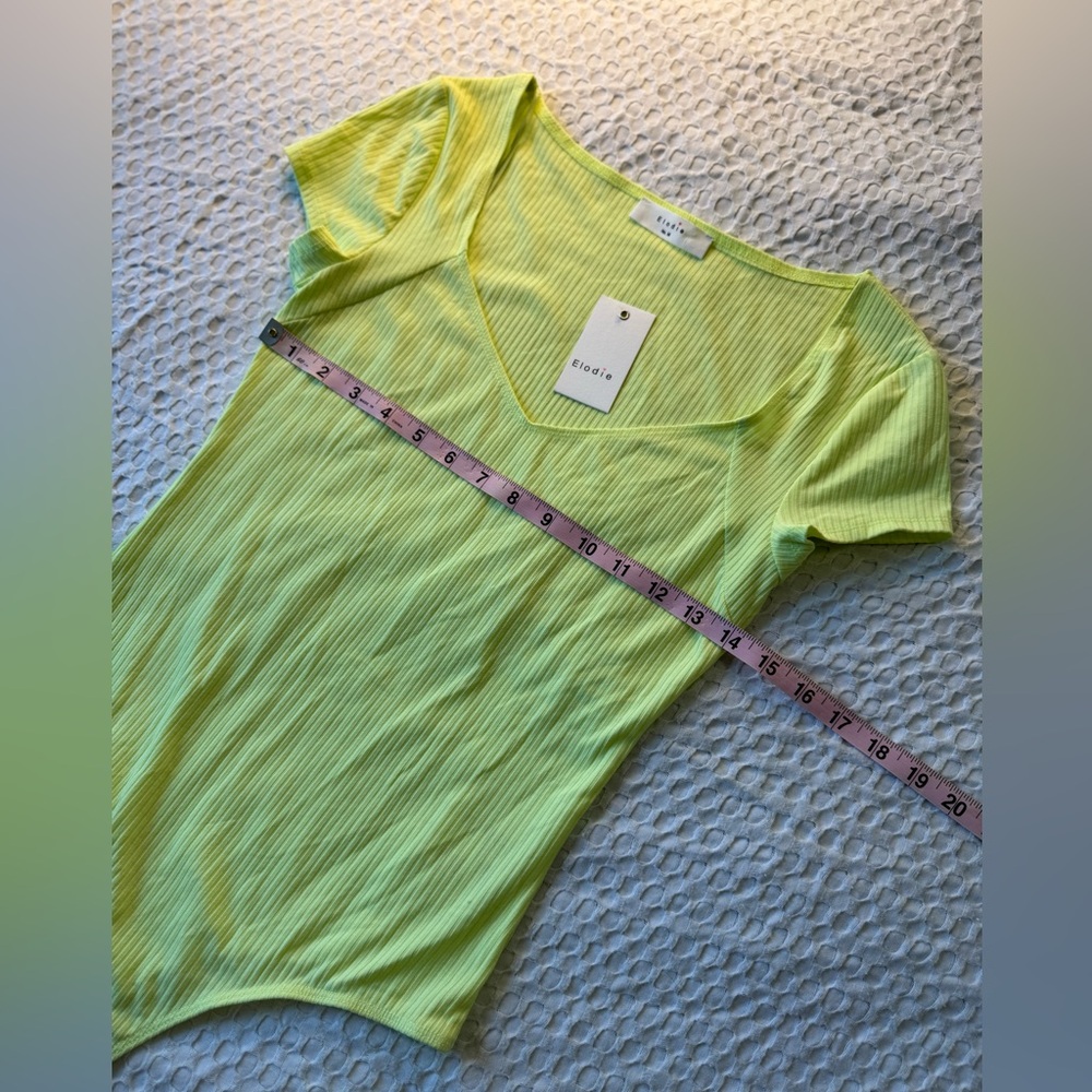 Elodie Light Green Ribbed Top - Picture 10 of 10